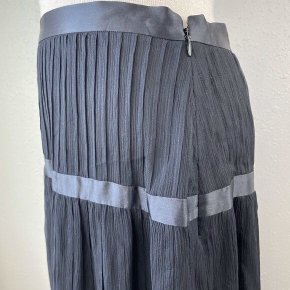 NWT Alfani Black Silk Maxi Skirt Size 10 - Picture 6 of 9